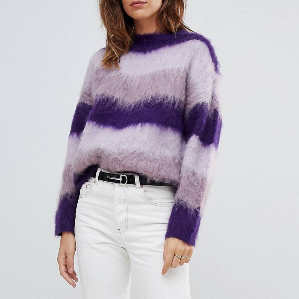 ASOS Vila Fluffy Stripe Sweater